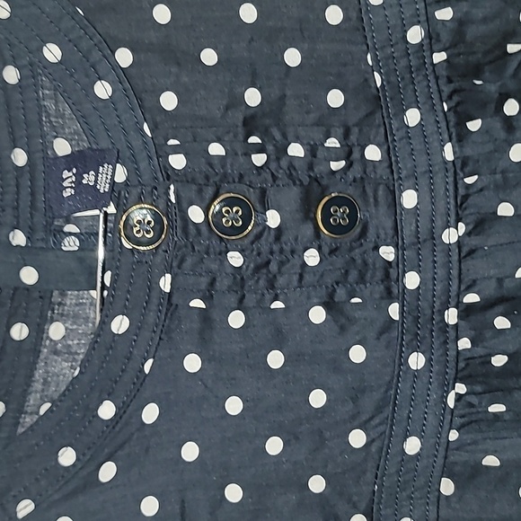 GAP KIDS DRESS WITH  SLEEVE  BLUE AND WHITE  DOTS  MEDIUM - Picture 6 of 8